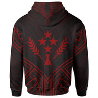 Kosrae State Hoodie Kosrae State Seal Red Tribal Patterns - Polynesian Pride