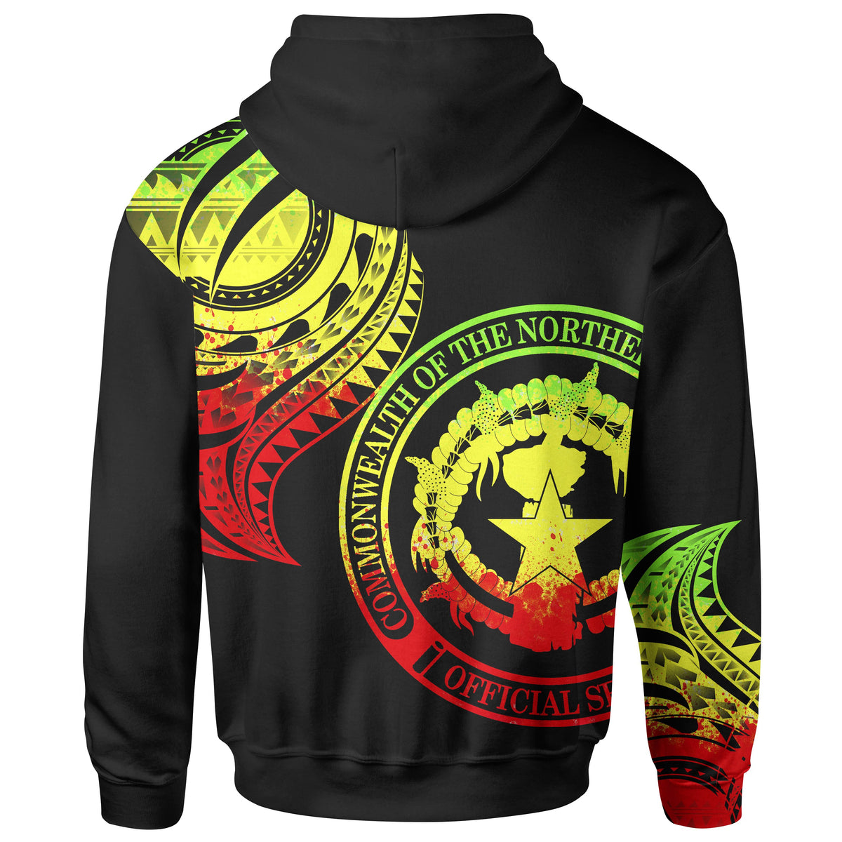 Northern Mariana Islands Zip Hoodie Northern Mariana Islands Tatau Reggae Patterns - Polynesian Pride