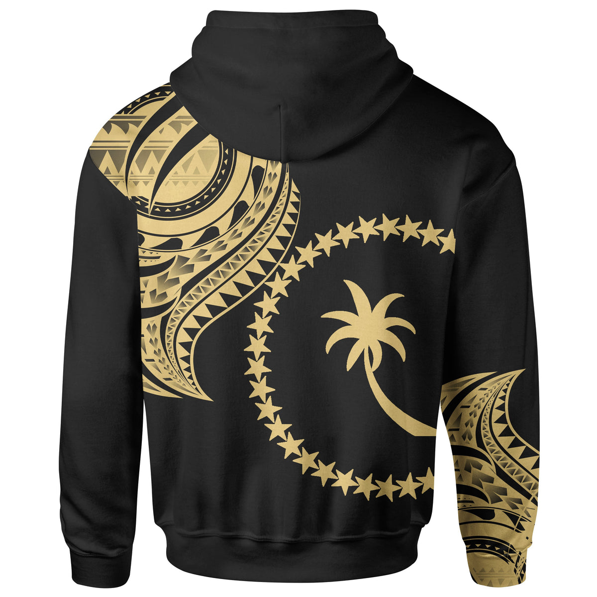 Chuuk State Zip Hoodie Chuuk State Tatau Gold Patterns - Polynesian Pride