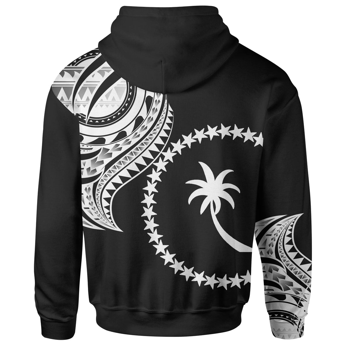 Chuuk State Hoodie Chuuk State Tatau White Patterns - Polynesian Pride