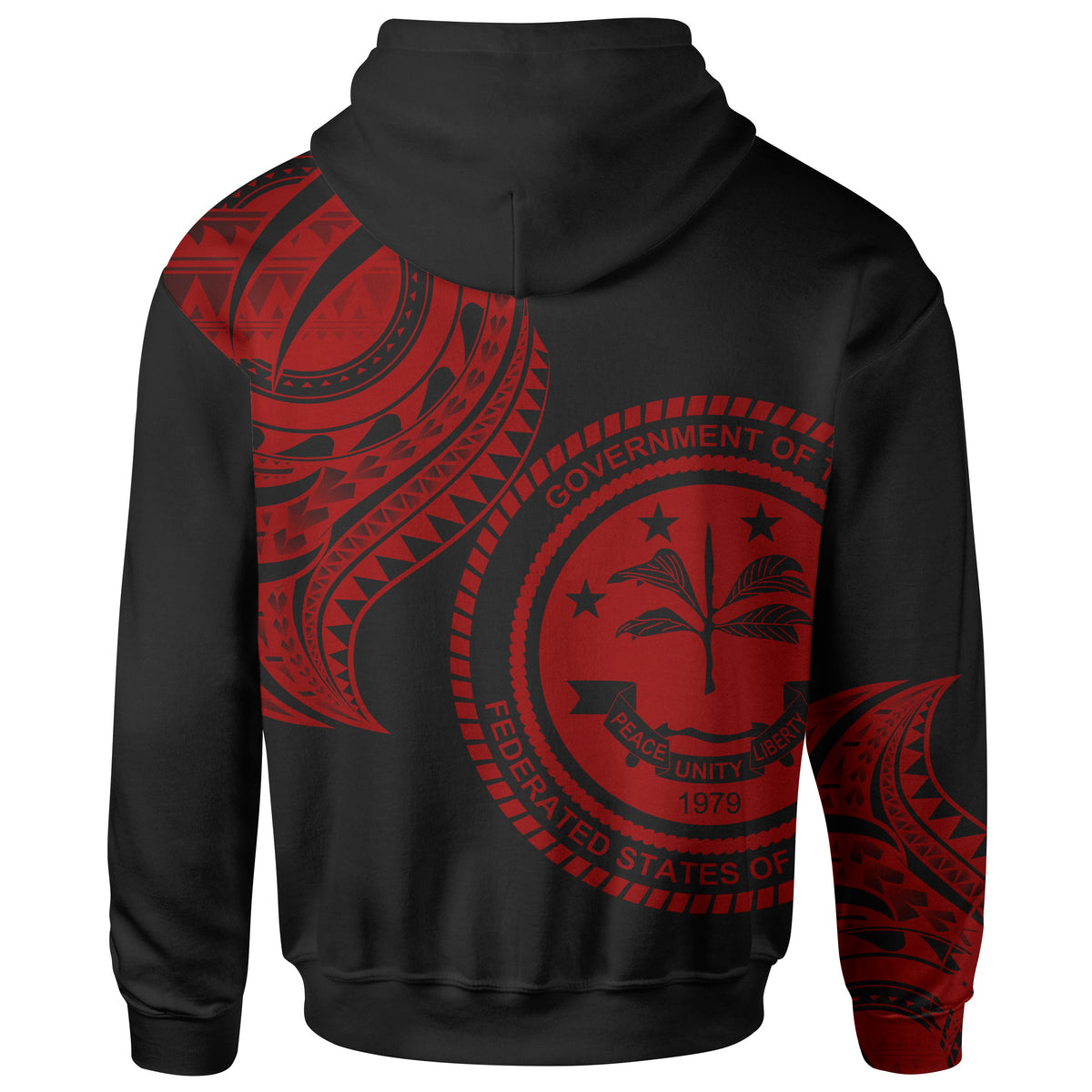 Federated States of Micronesia Hoodie Federated States of Micronesia Tatau Red Patterns - Polynesian Pride