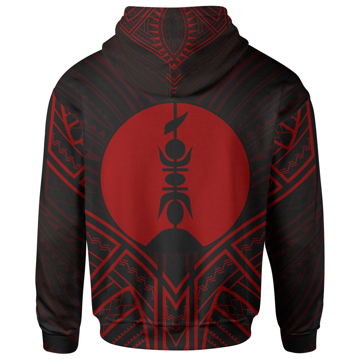 New Caledonia Zip Hoodie New Caledonia Seal Red Tribal Patterns - Polynesian Pride