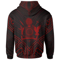 Cook Islands Hoodie Cook Islands Seal Red Tribal Patterns - Polynesian Pride