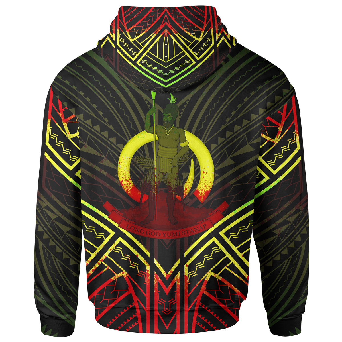 Vanuatu Hoodie Vanuatu Seal Reggae Tribal Patterns - Polynesian Pride