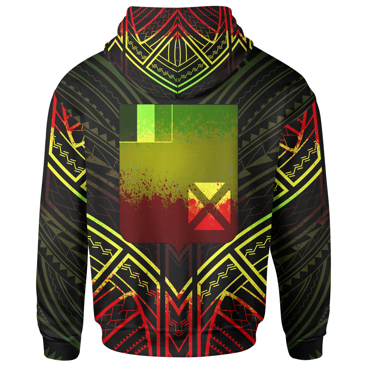 Wallis & Futuna Zip Hoodie Wallis & Futuna Seal Reggae Tribal Patterns - Polynesian Pride