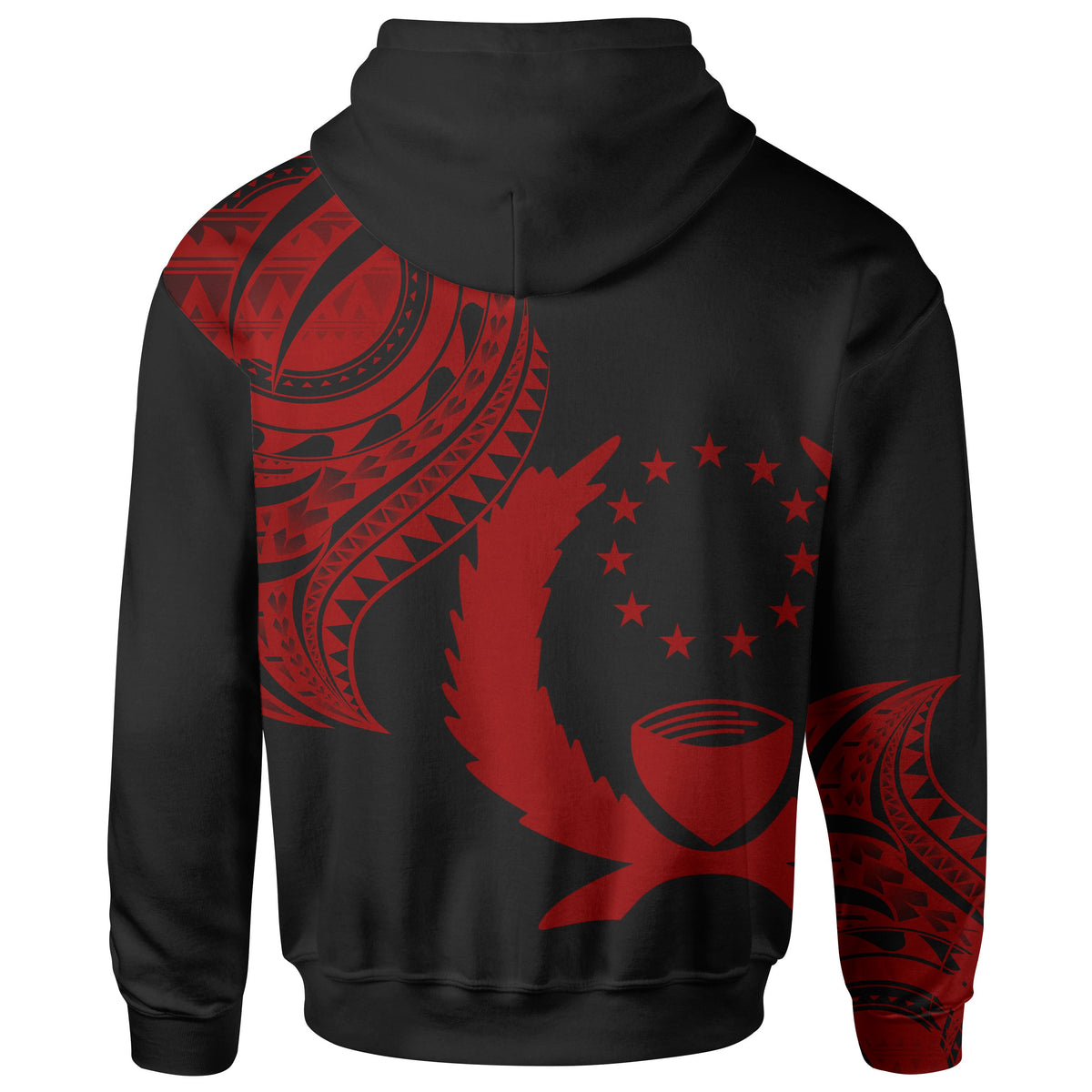 Pohnpei State Custom Zip Hoodie Pohnpei State Tatau Red Patterns - Polynesian Pride