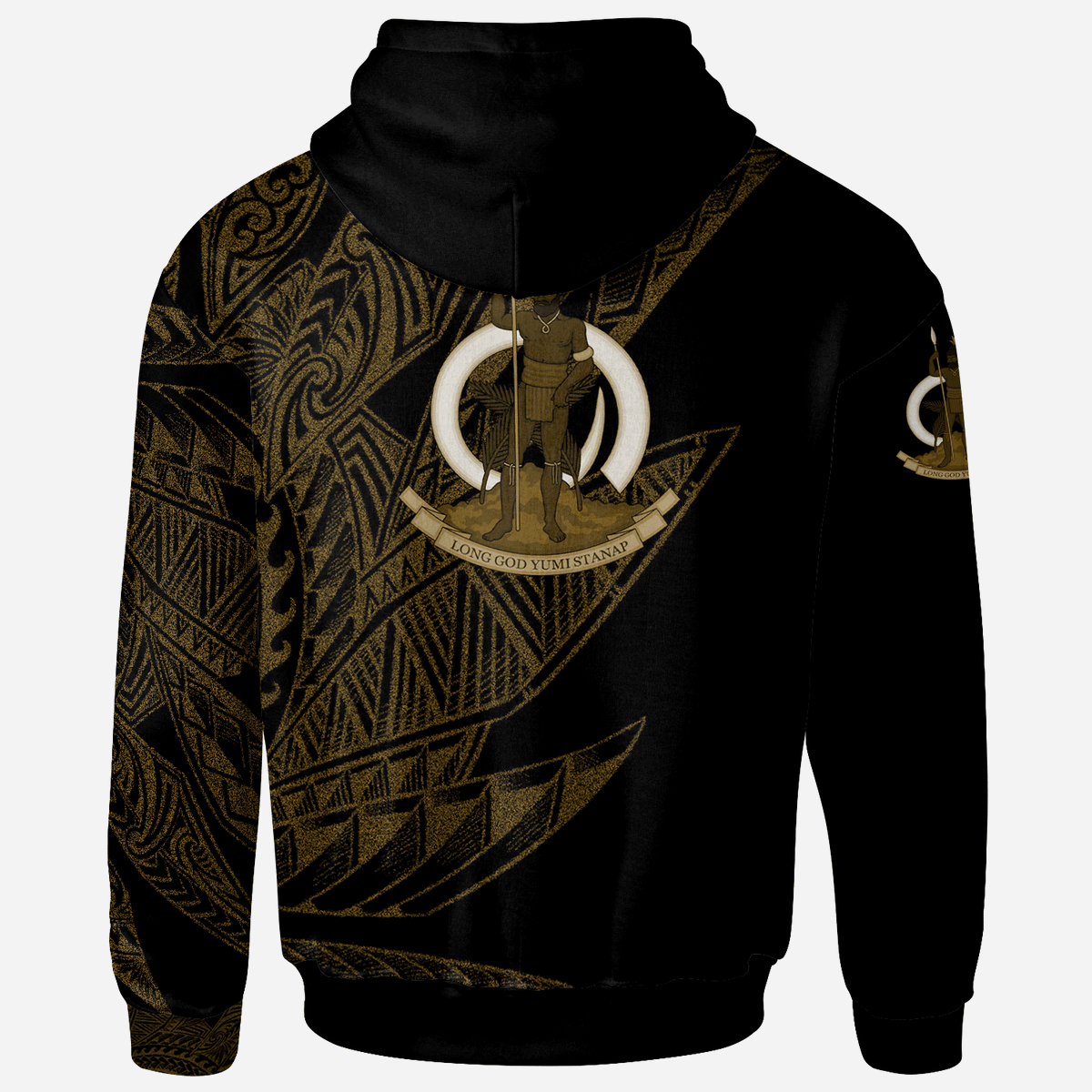 Vanuatu Zip Hoodie Legends Are Born In Gold Color - Polynesian Pride