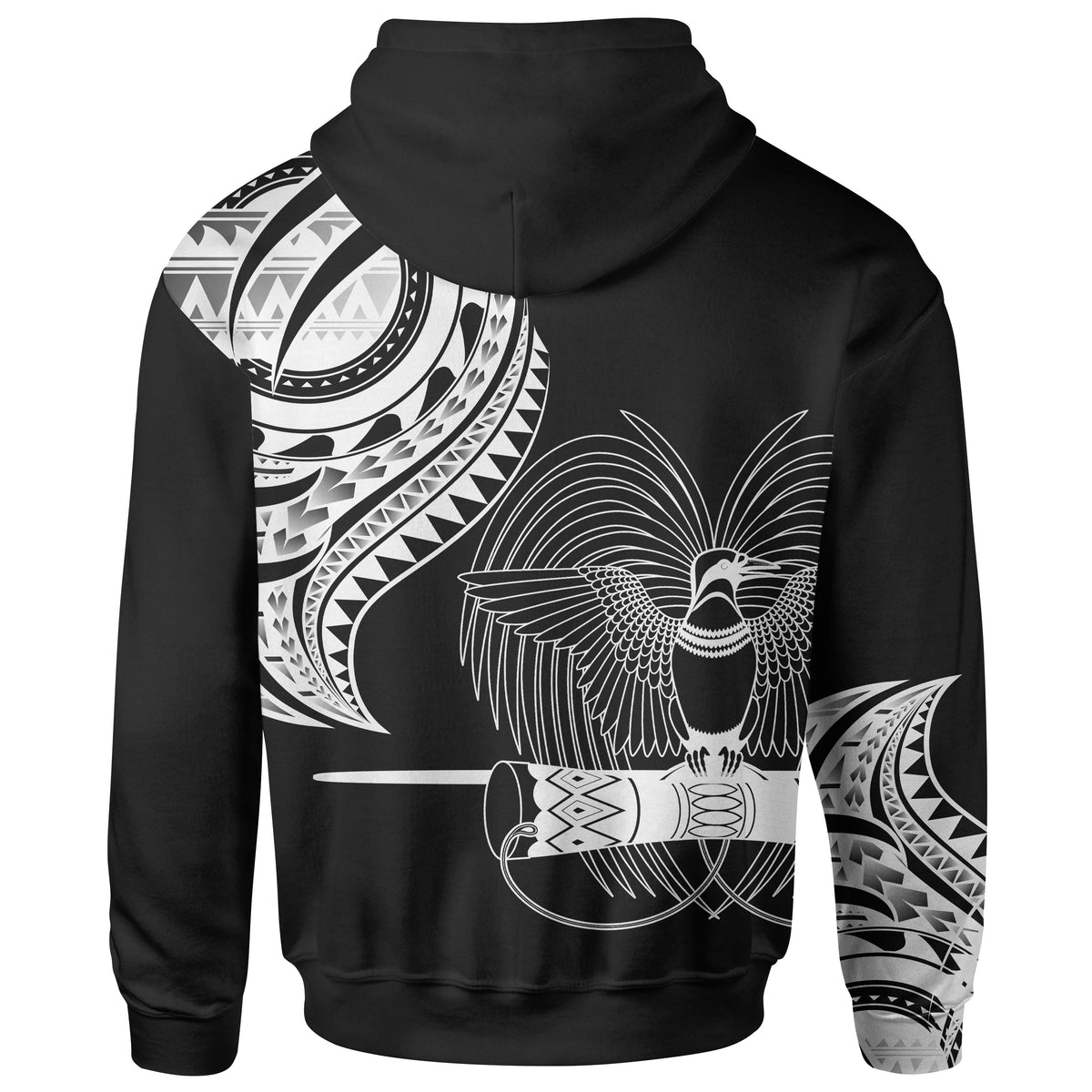Papua New Guinea Zip Hoodie Papua New Guinea Tatau White Patterns - Polynesian Pride