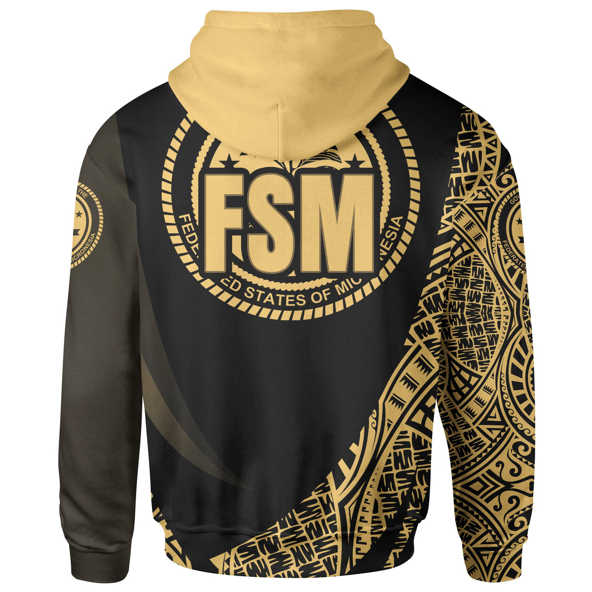 Federated States of Micronesia Hoodie Gold Polynesian Patterns Sport Style - Polynesian Pride