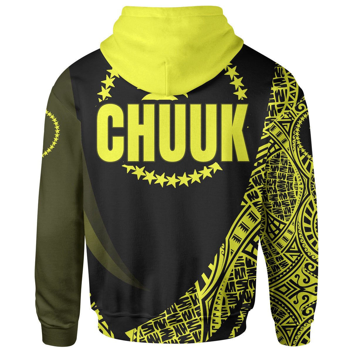 Chuuk State Hoodie Yellow Polynesian Patterns Sport Style - Polynesian Pride