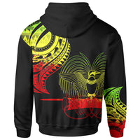 Papua New Guinea Zip Hoodie Papua New Guinea Tatau Reggae Patterns - Polynesian Pride