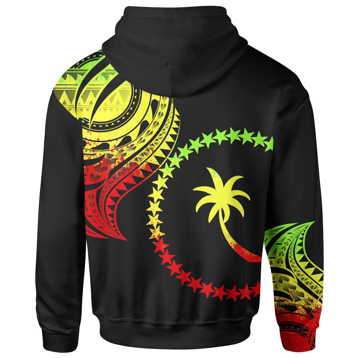 Chuuk State Hoodie Chuuk State Tatau Reggae Patterns With Coat ofrms - Polynesian Pride