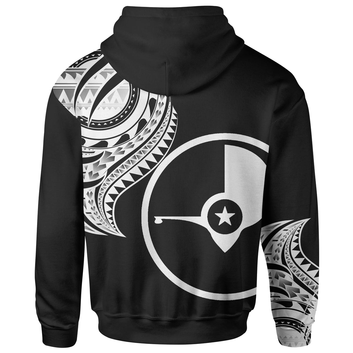 Yap State Hoodie Yap State Tatau White Patterns With Coat ofrms - Polynesian Pride