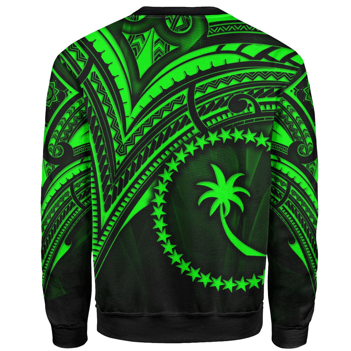 Chuuk State Sweatshirt - Cross Style Green Color - Polynesian Pride