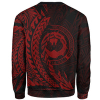Northern Mariana Islands Sweatshirt - Wings Style Red Color - Polynesian Pride