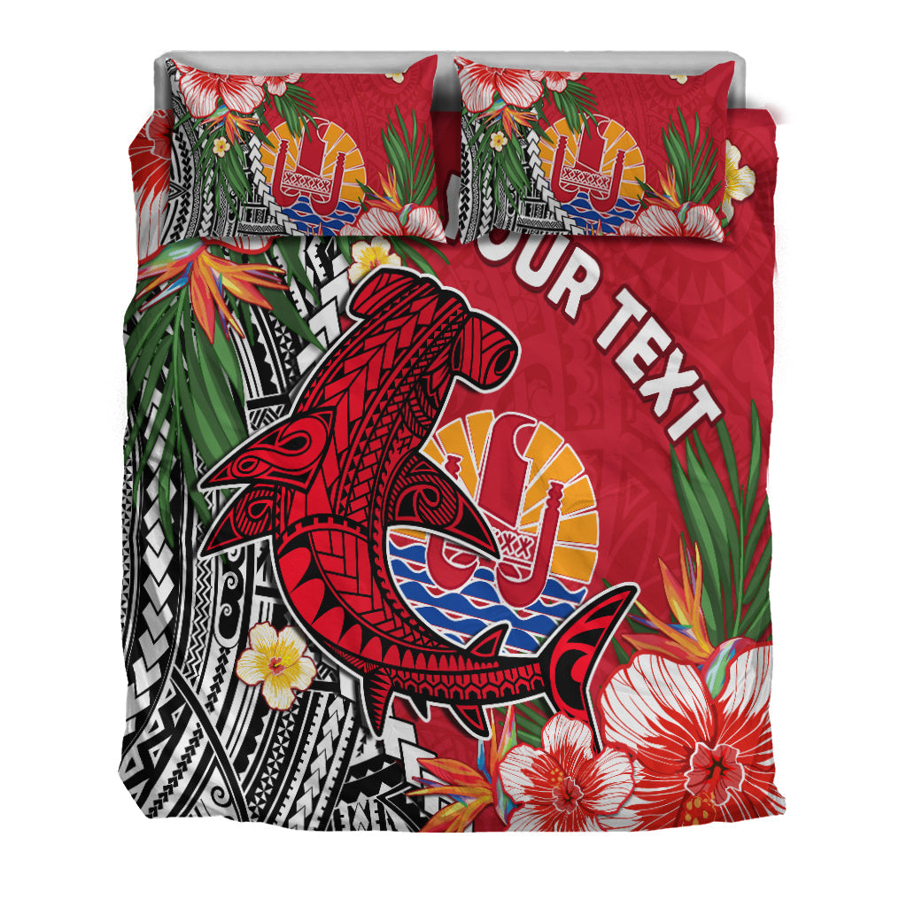 (Custom Personalised) Tahiti Islands Bedding Set Polynesian Shark Mix Tropical Flowers LT14 - Polynesian Pride