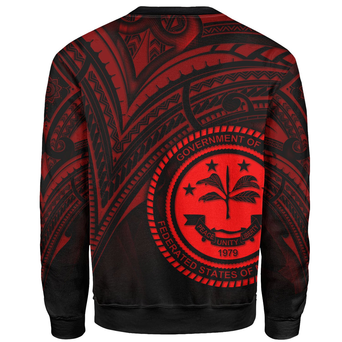 Federated States of Micronesia Sweatshirt - Cross Style Red Color - Polynesian Pride