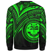 Federated States of Micronesia Sweatshirt - Cross Style Green Color - Polynesian Pride