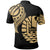 Tahiti Polo Shirt Tahitian Tatau Gold Patterns With Coat Of Arms - Polynesian Pride