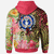 Northern Mariana Islands Hoodie Flowers Tropical With Sea Animals - Polynesian Pride