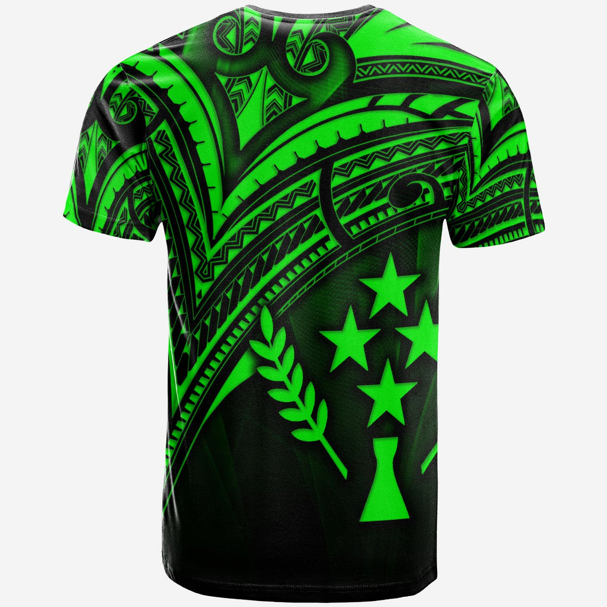 Kosrae State T Shirt Green Color Cross Style - Polynesian Pride