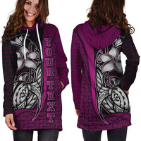 Polynesian Hawaii Custom Personalised Hoodie Dress Blackberry - Turtle with Hook - Polynesian Pride