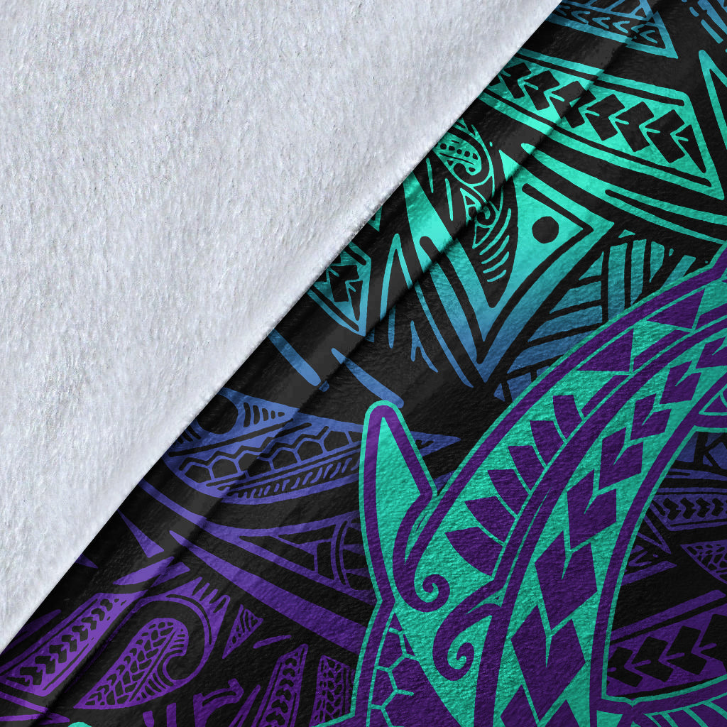 Polynesian Permium Blanket Purple Paradise Hawaiian Tribal Hammerhead Shark LT14 - Polynesian Pride