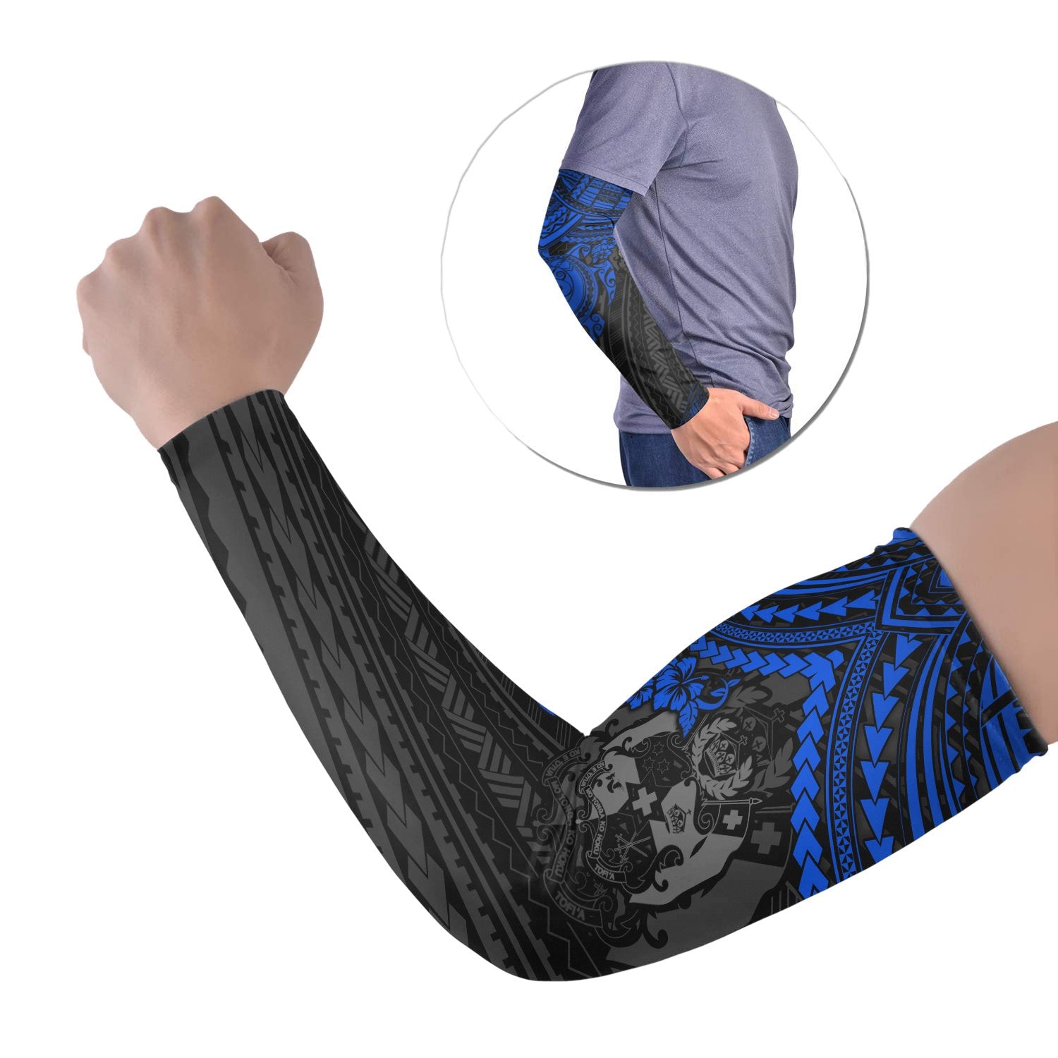 Tonga Arm Sleeve (Set of Two) - Polynesian Turtle Set of 2 Blue - Polynesian Pride