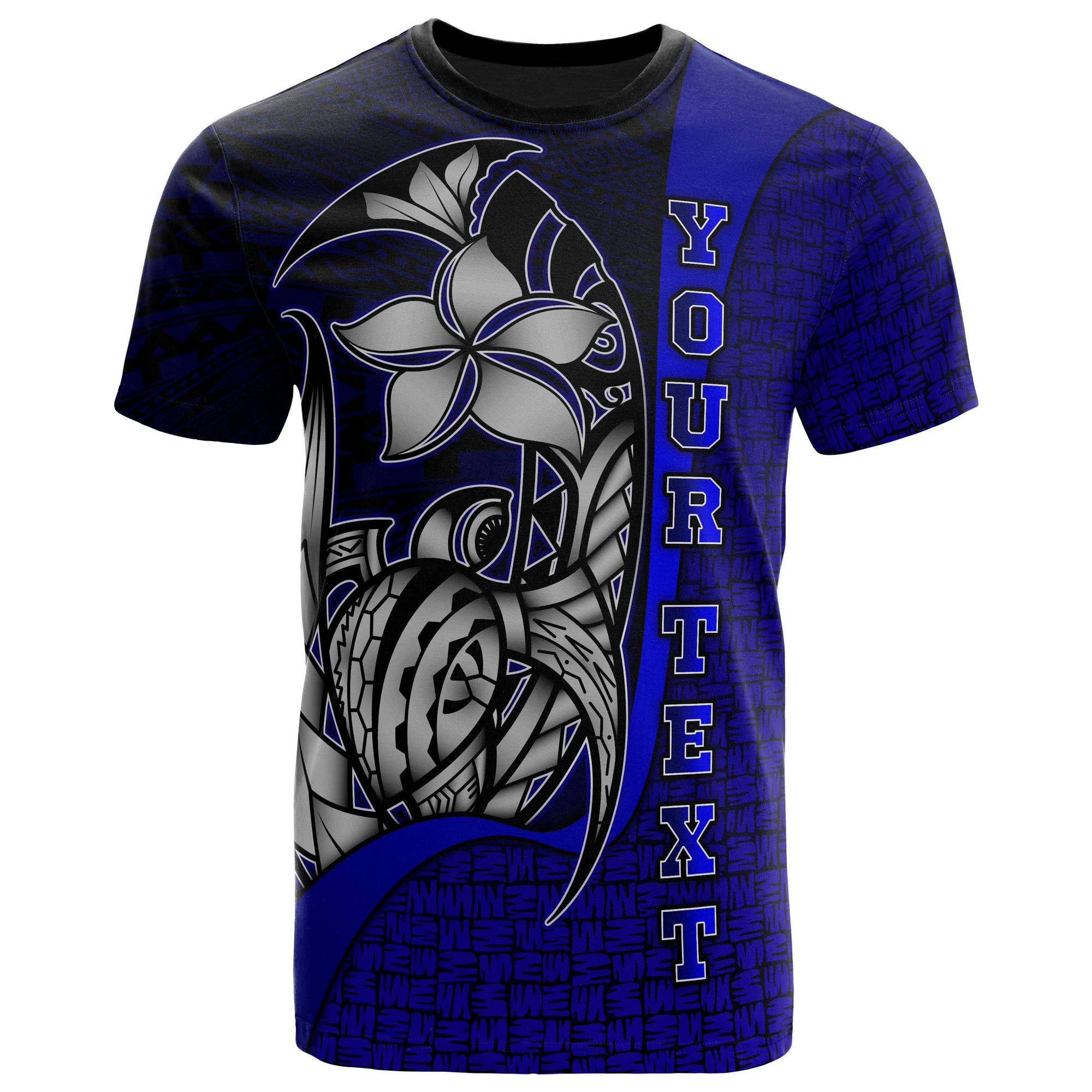Cook Islands Polynesian Custom T Shirt Blue Turtle with Hook Unisex Blue - Polynesian Pride