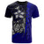 Cook Islands Polynesian Custom T Shirt Blue Turtle with Hook Unisex Blue - Polynesian Pride
