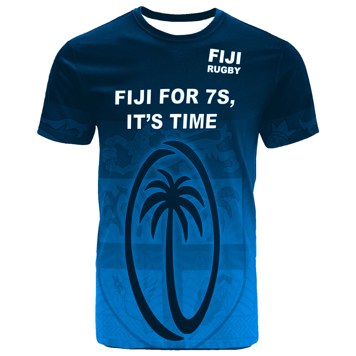 Fiji Rugby T Shirt Fiji For 7s, Its Time Blue RLT7 Unisex Blue - Polynesian Pride