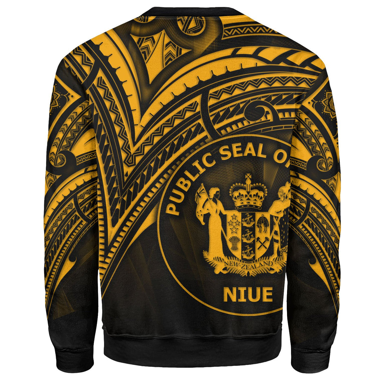 Niue Sweatshirt - Cross Style Gold Color - Polynesian Pride