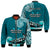 (Custom Personalised) American Samoa Bomber Jacket Fautasi Race Samoan Pattern Ver.03 LT14 Unisex Turquoise - Polynesian Pride