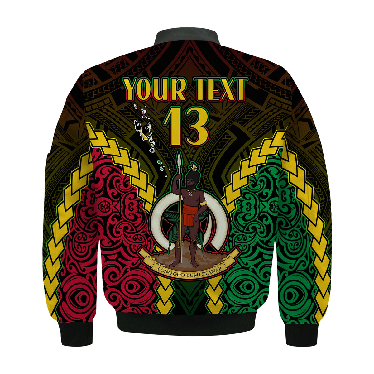 (Custom Text and Number) Vanuatu Indigenous Bomber Jacket Proud To Be Ni - Vanuatu Polynesian Pattern LT13 - Polynesian Pride