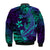 (Custom Personalised) Polynesian Bomber Jacket Purple Paradise Hawaiian Tribal Hammerhead Shark LT14 - Polynesian Pride