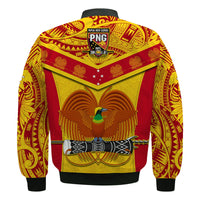 Papua New Guinea Rugby Bomber Jacket PNG Kumuls Bird Of Paradise Yellow LT14 - Polynesian Pride