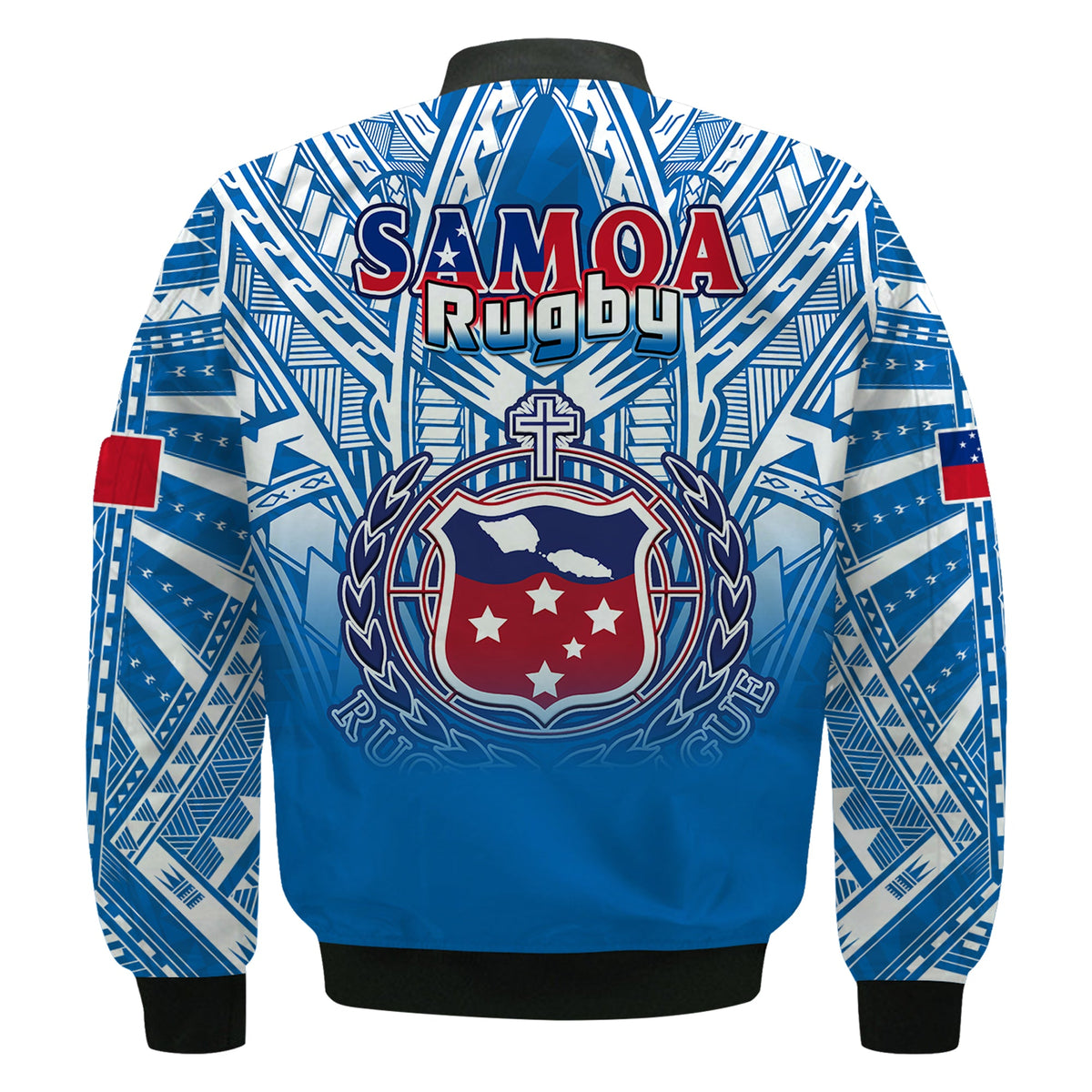 Samoa Rugby Bomber Jacket Toa Samoa Polynesian Pacific Blue Version LT14 - Polynesian Pride