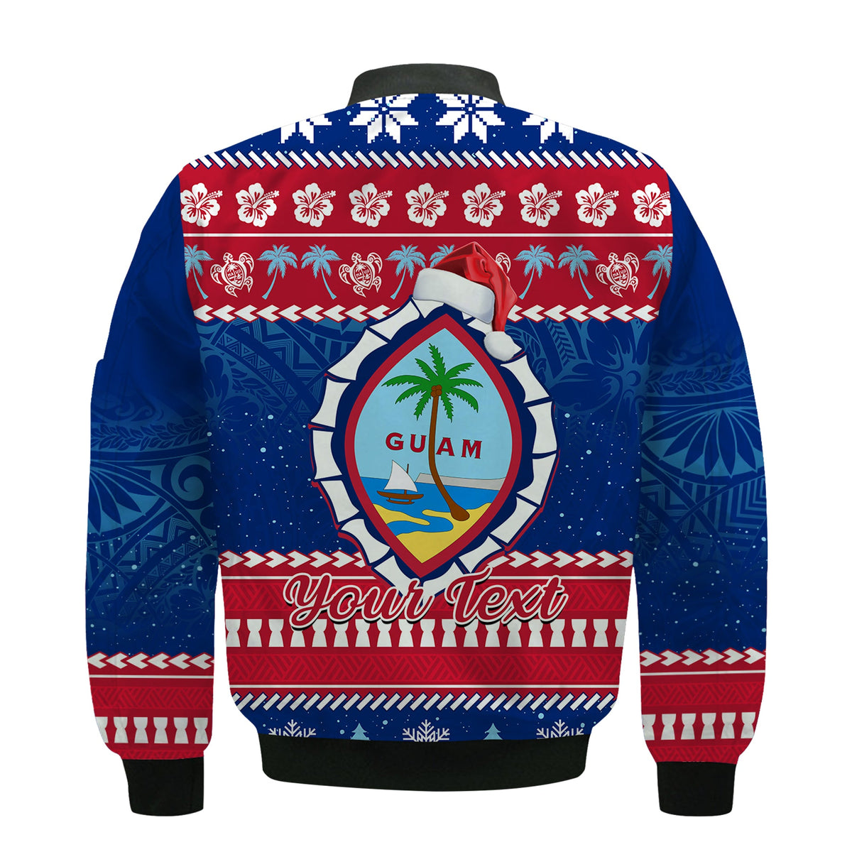(Custom Personalised) Guam Christmas Bomber Jacket Guaman Seal Polynesian Felis Pusgua Ver.04 LT14 - Polynesian Pride