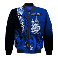 (Custom Personalised) New Caledonia Bomber Jacket Nautilus Blue Polynesian Hibiscus LT13 - Polynesian Pride