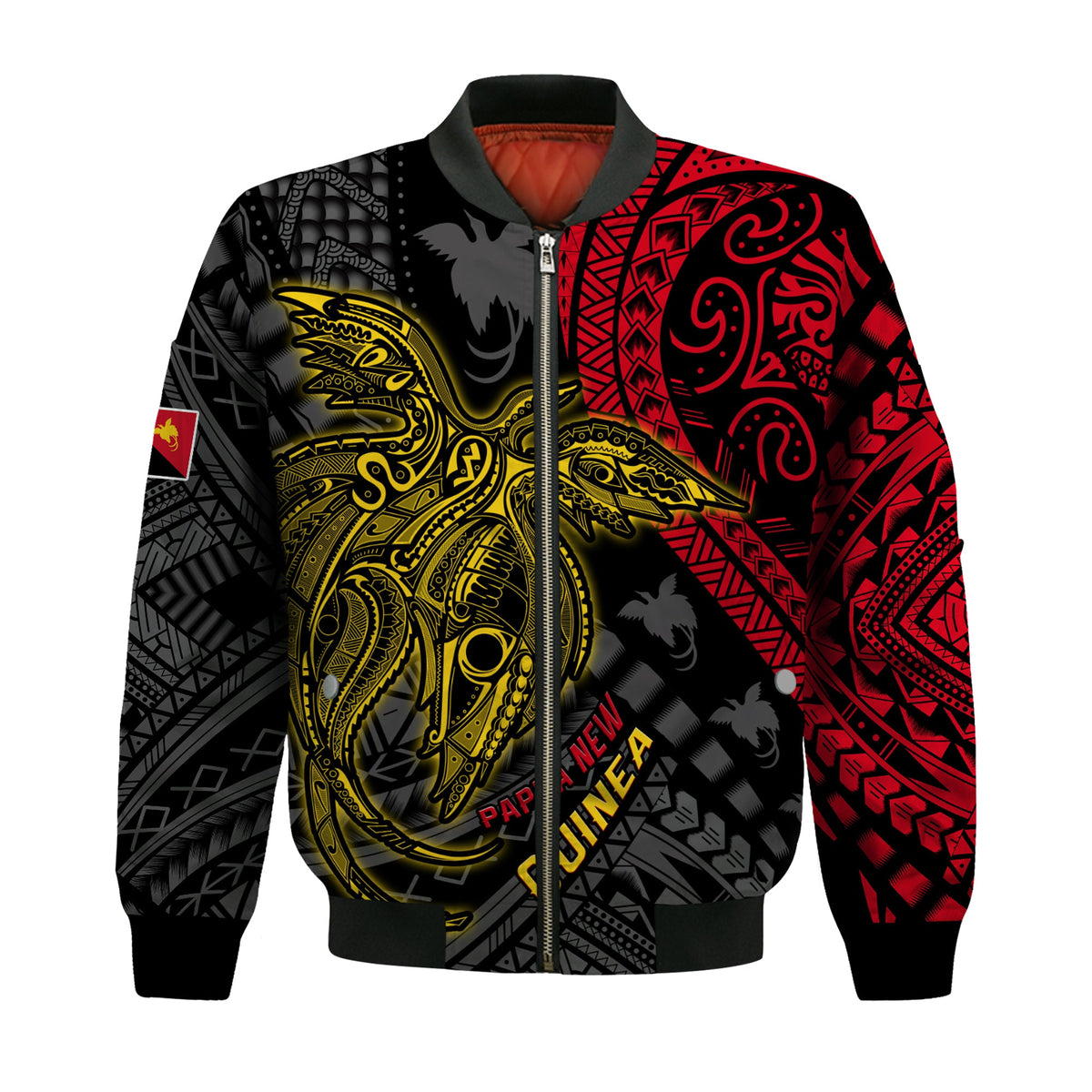 (Custom Text and Number) Papua New Guinea Bomber Jacket Raggiana Birds Of Paradise Happy 47th Independence Day LT13 - Polynesian Pride