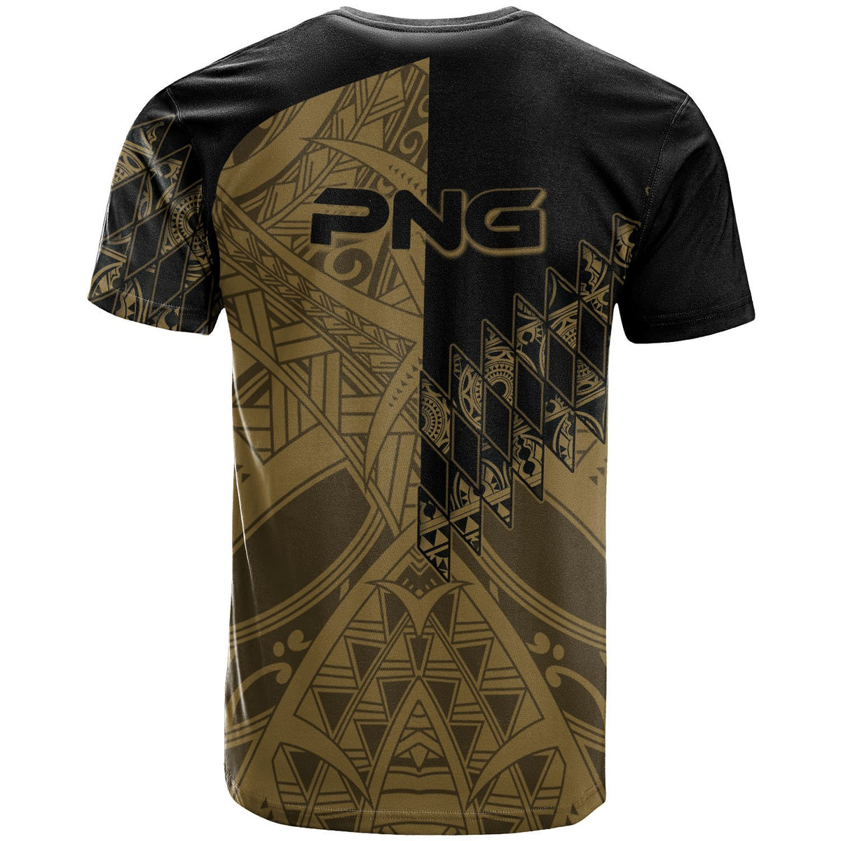 Papua New Guinea T Shirt Gold Color Symmetry Style - Polynesian Pride