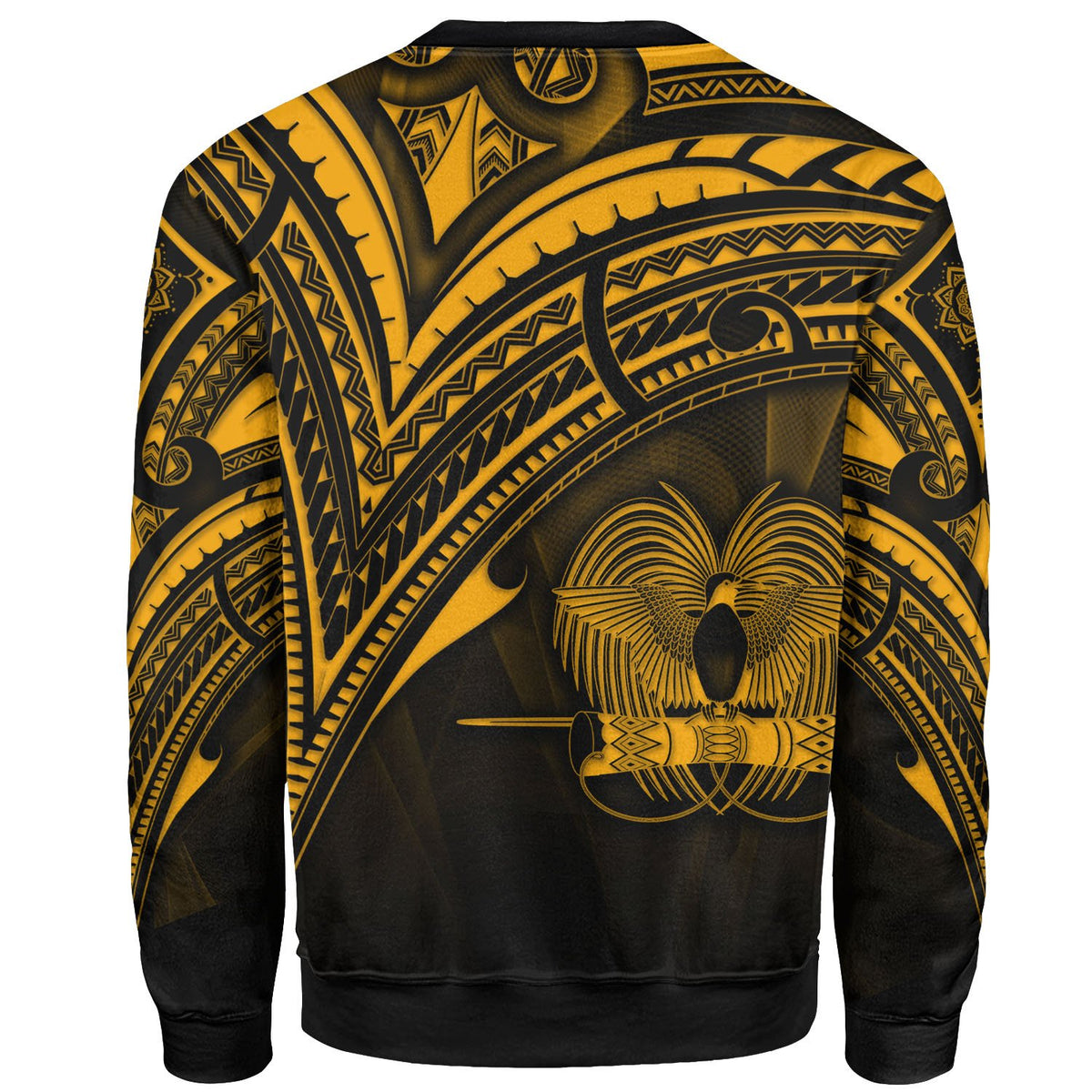 Papua New Guinea Sweatshirt - Cross Style Gold Color - Polynesian Pride