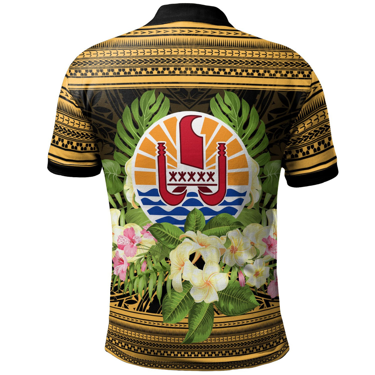 French Polynesia Tahiti Polo Shirt Custom Tahiti Of Seal Tropical Flowers Style - Polynesian Pride