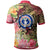 Northern Mariana Islands Polo Shirt Flowers Tropical With Sea Animals - Polynesian Pride