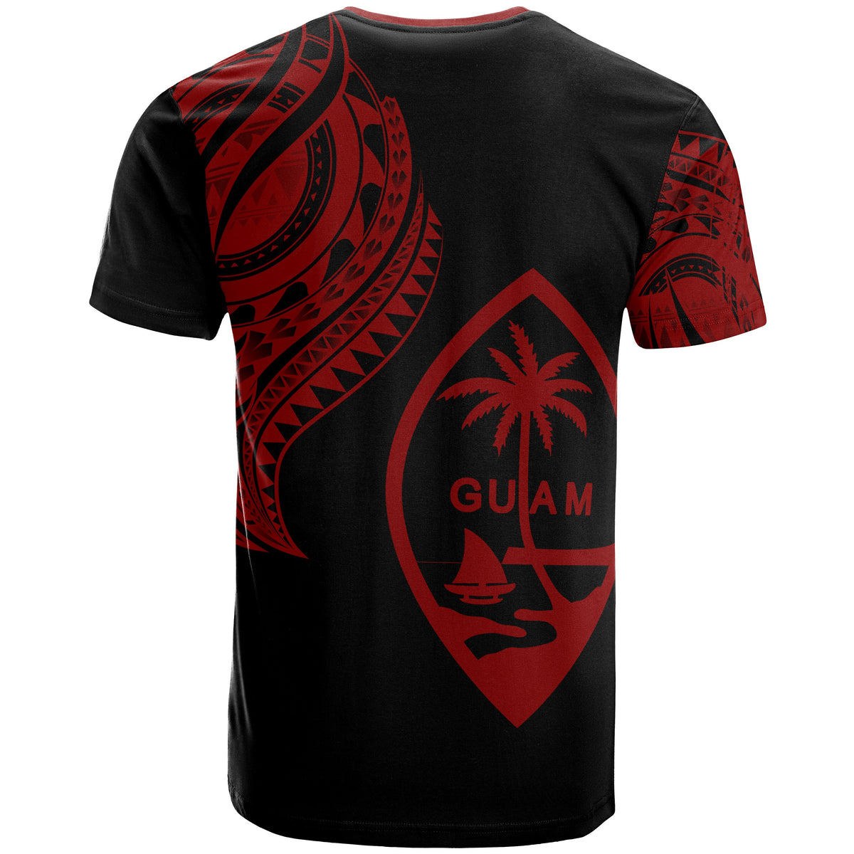 Guam T Shirt Guam Tatau Red Patterns - Polynesian Pride