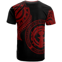 Northern Mariana Islands T Shirt Northern Mariana Islands Tatau Red Patterns - Polynesian Pride