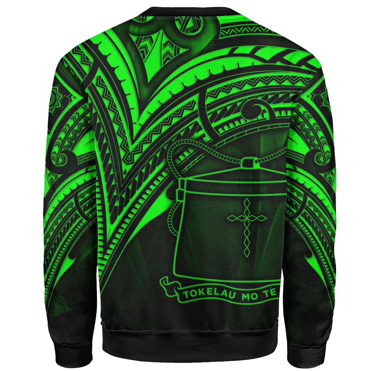 Tokelau Sweatshirt - Cross Style Green Color - Polynesian Pride