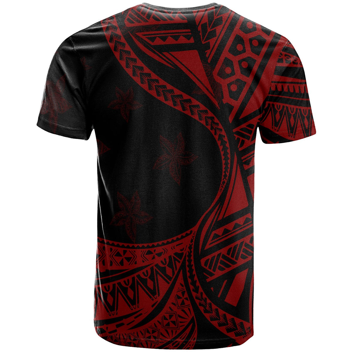 Chuuk State T Shirt Plumeria Flowers Red Version - Polynesian Pride