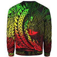 Vanuatu Custom Personalised Sweatshirt - Wings Style Reggae Color - Polynesian Pride