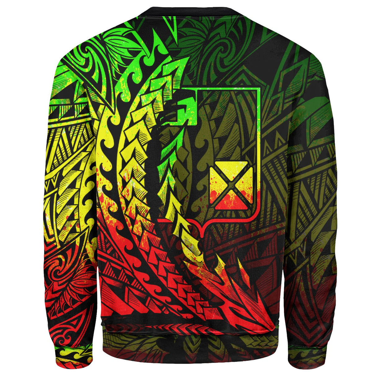 Wallis and Futuna Sweatshirt - Wings Style Reggae Color - Polynesian Pride